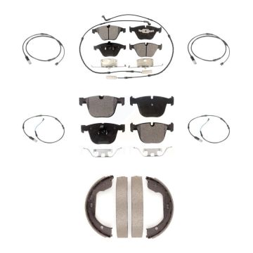 Front Rear Ceramic Brake Pad Extra Wear Sensor Kit (7Pc) For 2010 BMW 535i Base with 3.0L KTW-100850