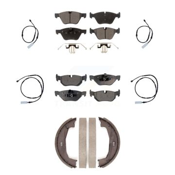 Front Rear Ceramic Disc Brake Pads And Wear Sensors Kit (7Pc) For 2013 BMW 128i 3.0L KTW-100853