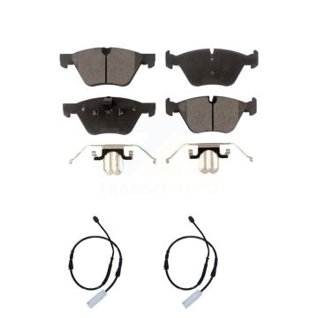 Front Ceramic Disc Brake Pads And Wear Sensors Kit For BMW 128i 3.0L KTW-100895