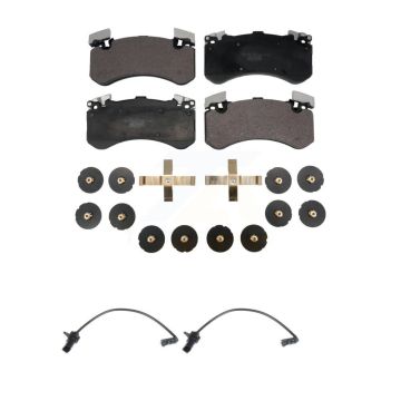 Front Ceramic Disc Brake Pads And Wear Sensors Kit For Audi S6 S7 KTW-100918