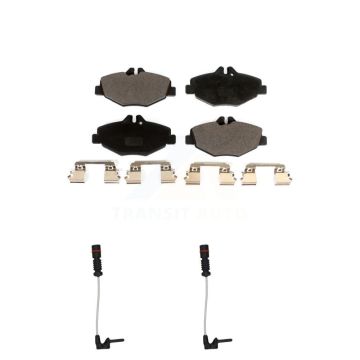 Front Ceramic Disc Brake Pads Wear Sensor Kit For 2003 Mercedes-Benz E320 Sedan with 3.2L KTW-100960