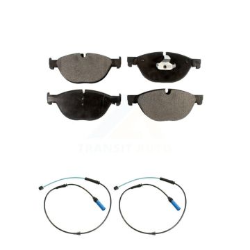 Front Ceramic Brake Pad And Wear Sensor Kit For BMW 750Li 750i 4.4L with Disc rear brakes KTW-101083