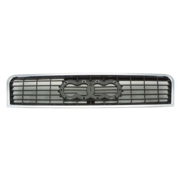 Grille Assembly w/Chrome Frame Satin Black for Audi A4 2002-2005