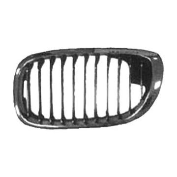 Grille Assembly Left Hood Mounted Chrome From 3/03 Chrome/Black for BMW 325Ci 330Ci