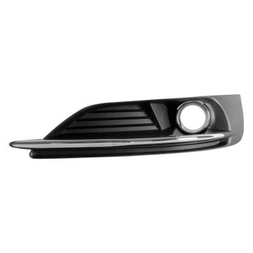 Bumper Insert Front Left Outer Grille w/Fog Lamps Chrome/Black for Chrysler 200 2011-2014