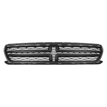 Grille Assembly w/o Hood Scoop w/o Chrome Gloss Black for Dodge Charger 2015-2023
