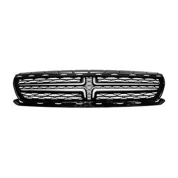 Grille Assembly w/o Hood Scoop w/Chrome Gloss Black for Dodge Charger 2015-2022