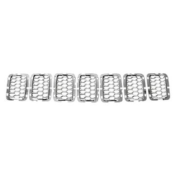 Grille Insert Nner Grille Mesh Chrome Filler for Jeep Grand Cherokee Overland 2017-2021