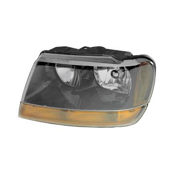 Headlight Assembly Composite Left w/o Headlamp Leveling for Jeep Grand Cherokee Laredo Sport 1999-2004