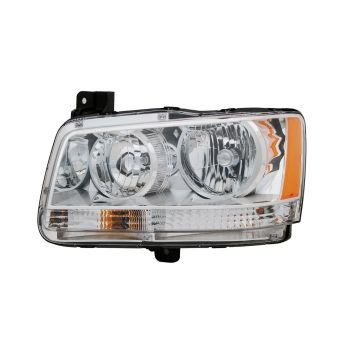 Headlight Assembly Composite Left Halogen w/Chrome Bezel for Dodge Magnum 2008