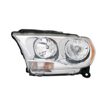 Headlight Assembly Composite Left Halogen Chrome Trim for Dodge Durango 2011-2013