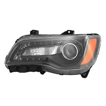 Headlight Assembly Composite Left Halogen Black Bezel for Chrysler 300 2012-2014