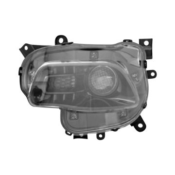 Headlight Assembly Composite Left Halogen Black Trim for Jeep Cherokee 2014-2017