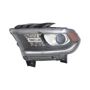 Headlight Assembly Composite Left Halogen w/o DRL Black Trim for Dodge Durango 2014-2015
