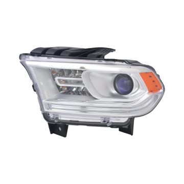 Headlight Assembly Composite Left Halogen w/DRL Chrome Trim for Dodge Durango 2014-2015