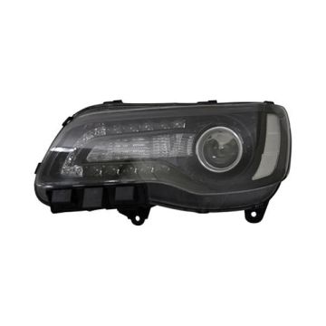 Headlight Assembly Composite Left Halogen Black Bezel for Chrysler 300 2015-2017