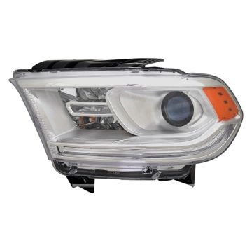 Headlight Assembly Composite Left Halogen w/o DRL Chrome Trim for Dodge Durango 2016-2020