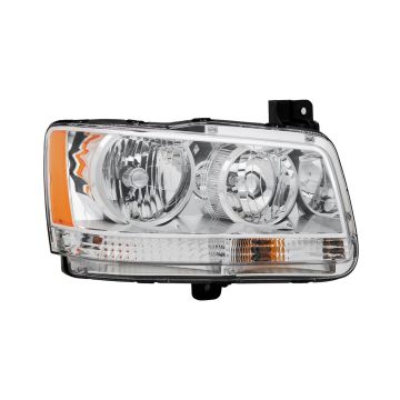 Headlight Assembly Composite Right Halogen w/Chrome Bezel for Dodge Magnum 2008