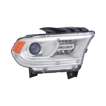 Headlight Assembly Composite Right Halogen w/o DRL Chrome Trim for Dodge Durango 2014-2015