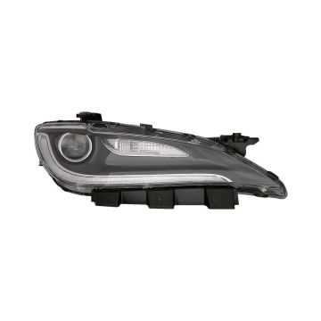Headlight Assembly Composite Right LED w/LED DRL Chrome Trim for Chrysler 200 2015-2016