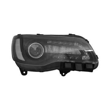 Headlight Assembly Composite Right Halogen Black Bezel for Chrysler 300 2015-2017