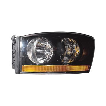 Headlight Lens Housing Left NEW STYLE w/Black Bezel for Dodge Ram 2500 Ram 3500 Ram 1500