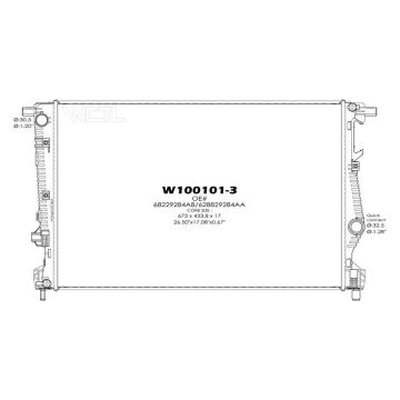 Radiator w/Single Fan for Jeep Cherokee 2014