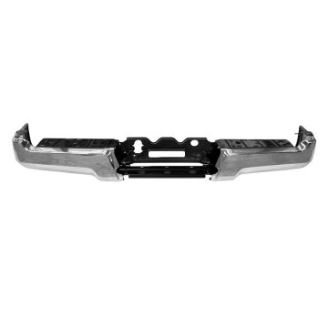 Bumper Assembly Rear w/o Parking Aid Sensor Holes w/Reinforcement Chrome for Ford F-250 Super Duty F-350 Super Duty