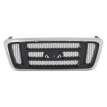 Grille Assembly Bar Design Chrome & Silver for Ford F-150 XL 2004