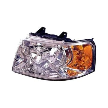 Headlight Assembly Composite Left w/Chrome Bezel for Ford Expedition 2003-2006