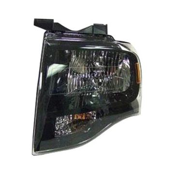 Headlight Assembly Composite Left w/Black-Out Black Housing for Ford Expedition 2007-2014