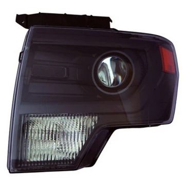 Headlight Lens Housing Left HID Black Trim for Ford F-150 2013-2014