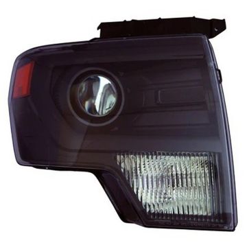 Headlight Lens Housing Right HID Black Trim for Ford F-150 2013-2014