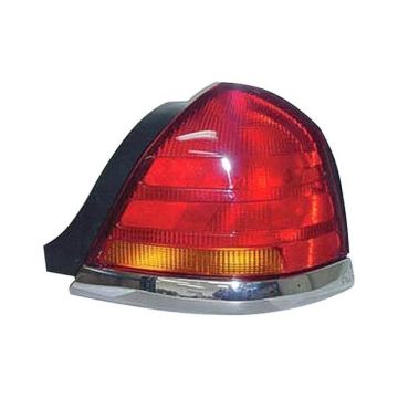 Tail Light Assembly Right w/o Sport Package w/4 Bulb Lamp w/Red & Amber Lenses for Ford Crown Victoria 1998-2005