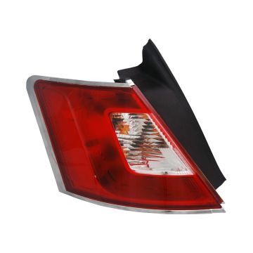 Tail Light Housing Left w/Chrome Trim Includes Lens for Ford Taurus Limited 2010-2012
