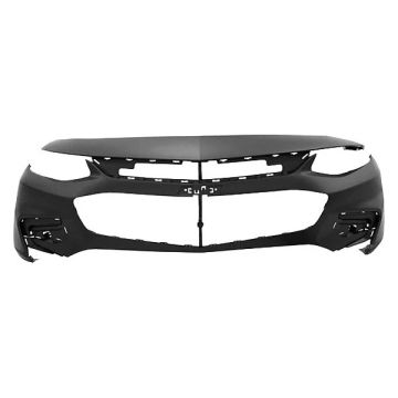 Bumper Cover Front w/o LED DRL w/o Park Assist w/o Parallel Park Assist Primed for Chevrolet Malibu L LS 2016-2018