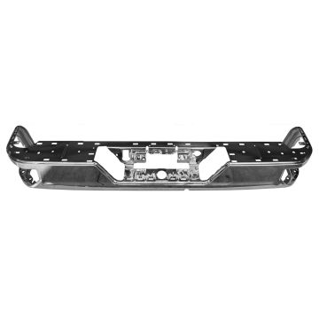 Bumper Face Bar Rear Single Exhaust w/o Blind Spot Module Chrome for Chevrolet Silverado 1500 Silverado 1500 LTD Silverado 2500 HD Silverado 3500 HD GMC Sierra 1500 Sierra 1500 Limited Sierra 2500 HD Sierra 3500 HD