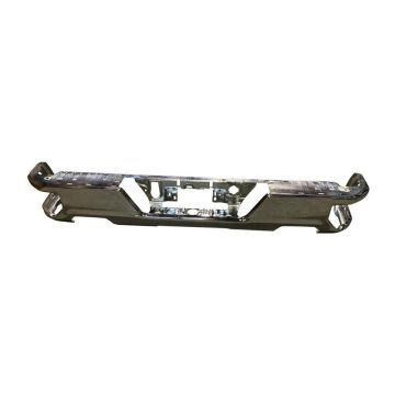 Bumper Face Bar Rear Dual Exhaust w/o Blind Spot Module Chrome for Chevrolet Silverado 1500 Silverado 1500 LTD GMC Sierra 1500 Sierra 1500 Limited