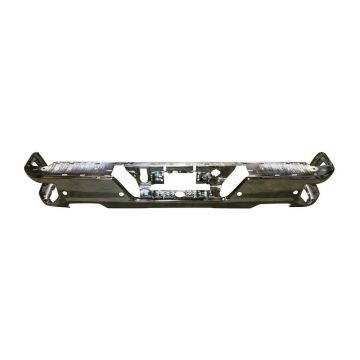 Bumper Face Bar Rear Dual Exhaust w/Blind Spot Module Chrome for Chevrolet Silverado 1500 Silverado 1500 LTD GMC Sierra 1500 Sierra 1500 Limited