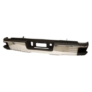 Bumper Assembly Rear Single Rear Wheels w/o Hitch Bar w/o Park w/o Harness Chrome for Chevrolet Silverado 2500 HD Silverado 3500 HD GMC Sierra 2500 HD Sierra 3500 HD