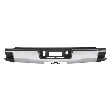 Bumper Assembly Rear Single Rear Wheels w/Hitch Bar w/o Park w/o Harness Chrome for Chevrolet Silverado 2500 HD Silverado 3500 HD GMC Sierra 2500 HD Sierra 3500 HD