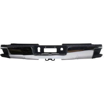 Bumper Assembly Rear Dual Rear Wheels w/Hitch Bar w/o Parking Aid Sensors Chrome for Chevrolet Silverado 2500 HD Silverado 3500 HD GMC Sierra 2500 HD Sierra 3500 HD