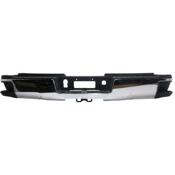 Bumper Assembly Rear Dual Rear Wheels w/Hitch Bar w/Park Aid w/o Sensors Chrome for Chevrolet Silverado 2500 HD Silverado 3500 HD GMC Sierra 2500 HD Sierra 3500 HD