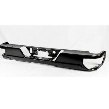 Bumper Assembly Rear Single Exhaust w/o Blind Spot Module Chrome for Chevrolet Silverado 1500 Silverado 1500 LTD GMC Sierra 1500 Sierra 1500 Limited
