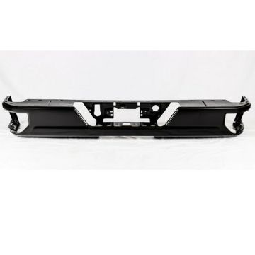 Bumper Assembly Rear Single Exhaust w/Blind Spot Module Chrome for Chevrolet Silverado 1500 Silverado 1500 LTD GMC Sierra 1500 Sierra 1500 Limited