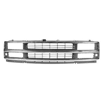 Grille Assembly Late Design Chrome & Silver & Gray w/Composite Headlamps for Chevrolet Express 1500 Express 2500 Express 3500