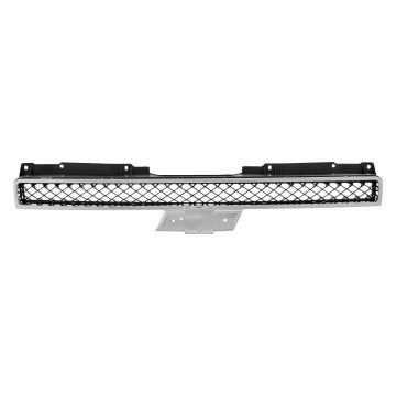 Grille Assembly Upper w/o Off Road Pkg Chrome w/Black Mesh for Chevrolet Avalanche Suburban 1500 Suburban 2500 Tahoe