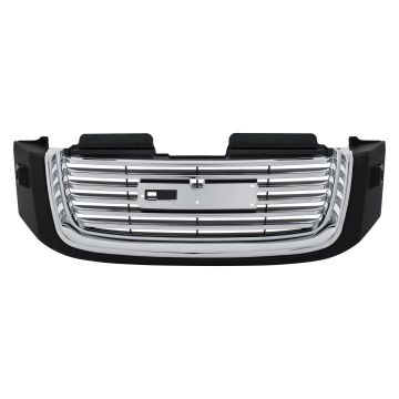 Grille Assembly w/Headlamp Washer Chrome w/Black Frame (P) for GMC Envoy 2006-2009