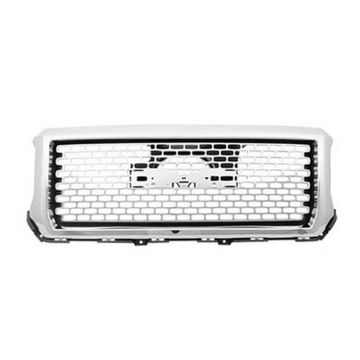 Grille Assembly Dark Gray w/Chrome Moulding for GMC Sierra 1500 Denali 2014-2015