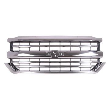 Grille Assembly HIGH COUNTRY Matte Black w/Chrome Molding for Chevrolet Silverado 1500 2016-2018